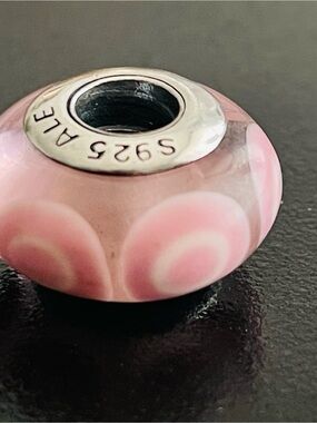 Pandora Pink Circle Murano Glass Charm
